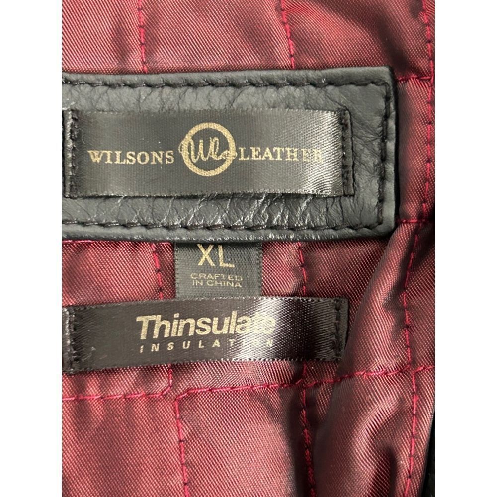 🔥Wilsons Leather, Black, gorgeous ruby lining, Button-Front Jacket - Picture 2 of 12